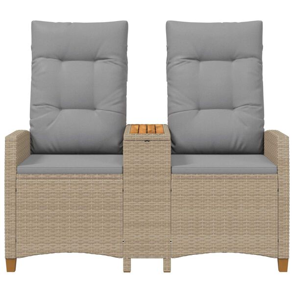 vidaXL Reguleeritav pink koos lauaga Beež ja heledhall pol&uuml;rotang