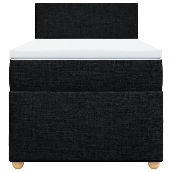 vidaXL kontinentaalvoodi madratsiga, must, 90x200 cm, kangas