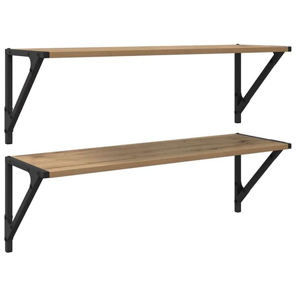 vidaXL Seinakarbid 2 pcs K&auml;sit&ouml;&ouml;puu 80 x 25 x 25,5 cm Tehispuit