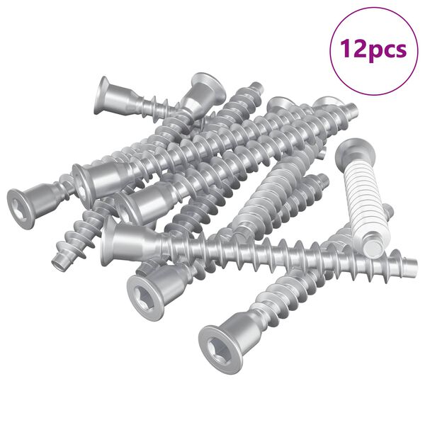 vidaXL Kinnituskruvid 12 pcs H&otilde;bedane &Oslash;7 x 58 mm Metall