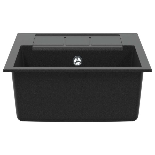 vidaXL Kraan Must 620 x 500 mm 80% Kvarts ja 20% Vaik