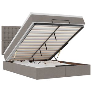 vidaXL ottomani voodi madratsita ja LED, tape, 140x190 cm, kangas
