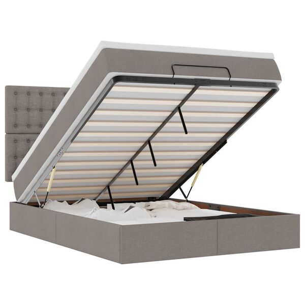 vidaXL ottomani voodi madratsita ja LED, tape, 140x190 cm, kangas