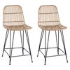 vidaXL Baaritool 2 tk Naturaalne 44 x 54 x 96 cm Rattan ja teras