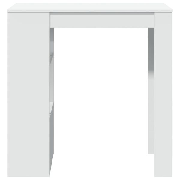 vidaXL baarilaud riiulitega, valge, 102x50x103,5 cm tehispuit
