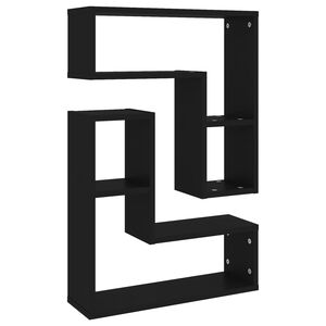 vidaXL seinariiulid 2 tk, must, 50x15x50 cm, puitlaastplaat