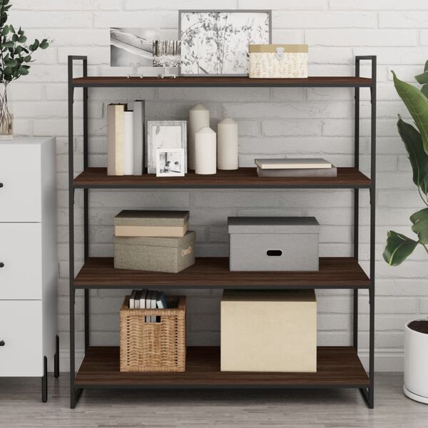 vidaXL seinariiulid 4 tk, pruun tamm, 100x40x1,5 cm, tehispuit