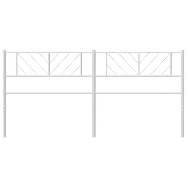 vidaXL metallist voodipeats, valge, 193 cm