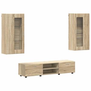vidaXL Telerikapi komplekt sahtliga FLORIN 3 pcs Sonoma tamm Tehispuit