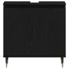 vidaXL Vannitoamööbli komplekt uksega 3 pcs Must tamm 30 x 30 x 190 cm