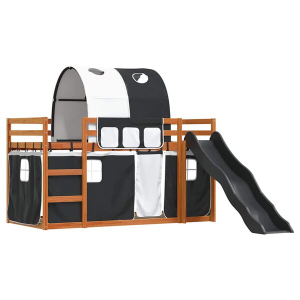 vidaXL narivoodi liumäe ja kardinatega, valge ja must, 80 x 200 cm