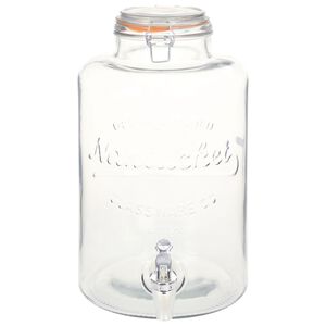 vidaXL veekann XXL, kraaniga, l&auml;bipaistev, 8 l, klaas
