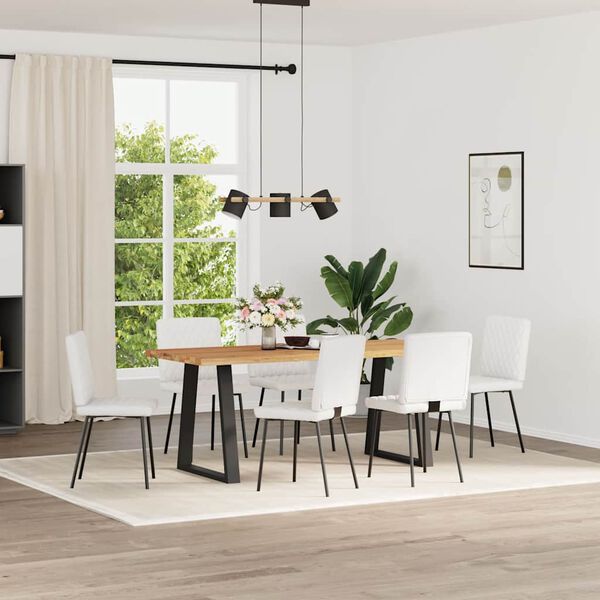 vidaXL söögitoolid 6 tk, valge, kunstnahk