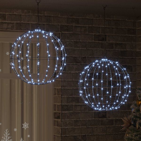 vidaXL Pall 2 pcs K&uuml;lm valge 50,5 x 50,5 x 52 cm Metall