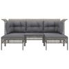 vidaXL 5-osaline aiamööbli komplekt patjadega, hall, polürotang