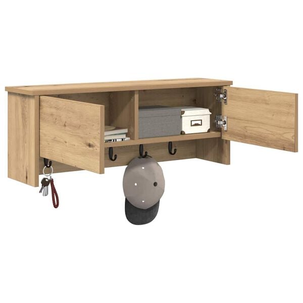 vidaXL Seinale kinnitatav riidepuu riiuliga K&auml;sit&ouml;&ouml;puu 80 x 20 x 30 cm