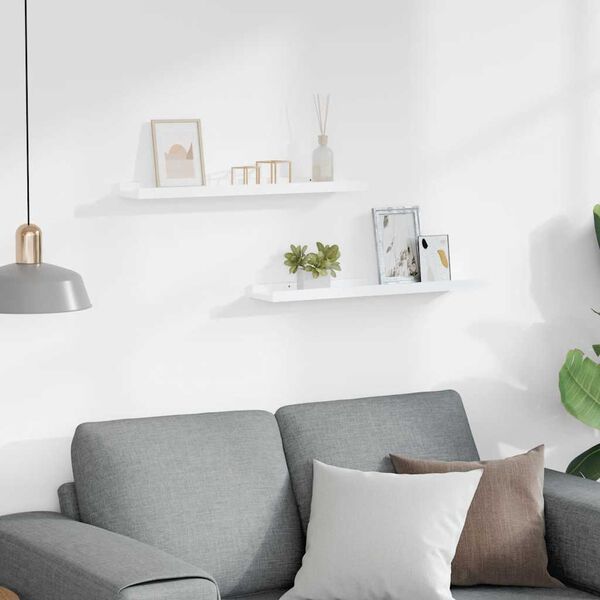 vidaXL pildiraami seinariiulid 2 tk, valge, 60 x 9 x 3 cm MDF