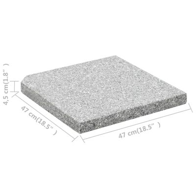 vidaXL vihmavarju raskusplaat, graniit, 25 kg, kandiline, hall