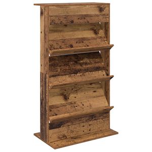 vidaXL Ajakirja riiul riiuliga Vana puit 70 x 41 x 126 cm Tehispuit