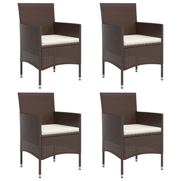 vidaXL 5-osaline aiamööbli komplekt patjadega, pruun ja must