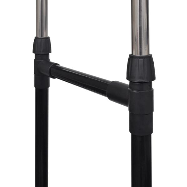 vidaXL reguleeritav riidestange 4 rattaga, 2 riidetoru