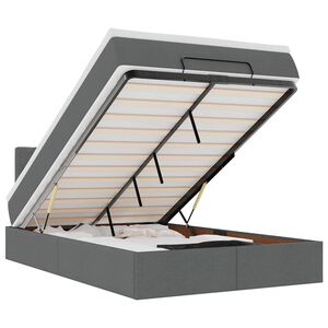 vidaXL ottomani voodi madratsita ja LED, tumehall, 120x200 cm, kangas