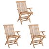 vidaXL Kokkupandav Aiatool 3 pcs Naturaalne Tugev teakpuit