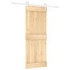 vidaXL Libisev uks Looduslik ja Valge 80 x 210 cm Tahke m&auml;nnipuit