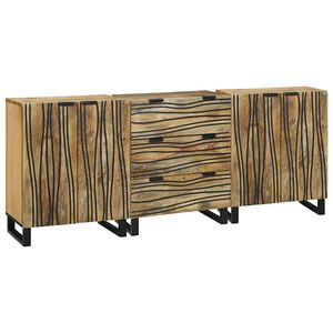 vidaXL Vannitoa m&ouml;&ouml;bleset sahtliga riiuliga 3 pcs Pruun Tehispuit