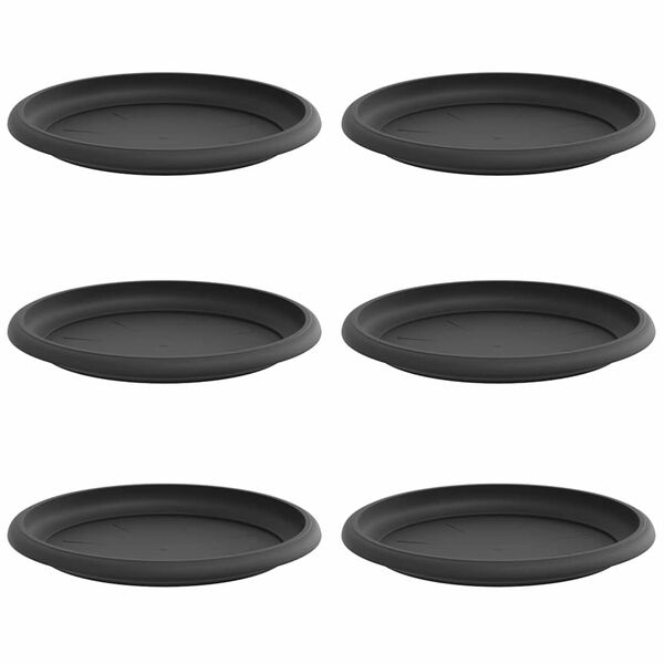 vidaXL Ringikujuline Lilletaldrik 6 pcs Must &Oslash; 19 x 2 cm Plastmass