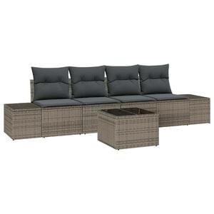 vidaXL Aia Diivanikomplekt padjaga ladustamisega 5 pcs Hall pol&uuml;rotang