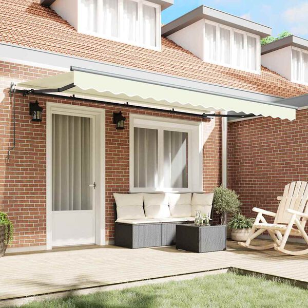 vidaXL K&auml;igukohandatav varikatus cream 400 x 200 cm kangas