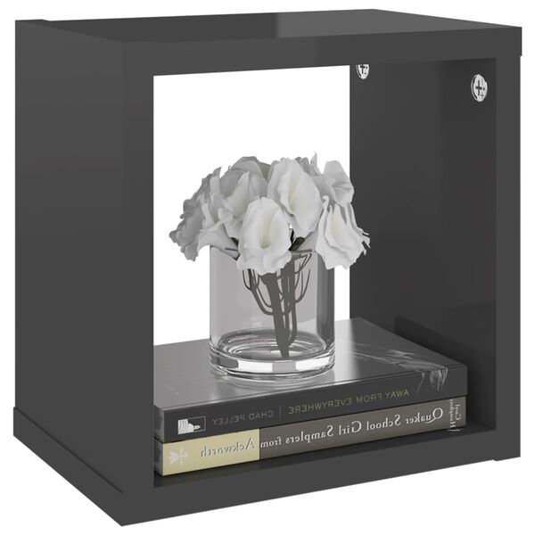 vidaXL kuubikukujulised seinariiulid 6 tk k&otilde;rgl&auml;ikega hall 22x15x22 cm