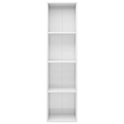 vidaXL raamaturiiul/telerialus, kõrgläikega valge, 36 x 30 x 143 cm