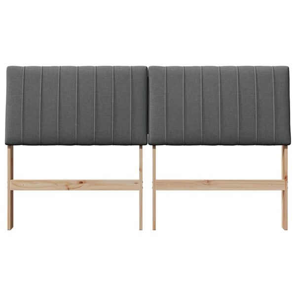 vidaXL Polsterdatud voodiots Tumehall 150 cm Tahke m&auml;nd