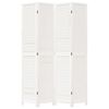 vidaXL 4 paneeliga ruumijagaja, valge, Paulownia puit