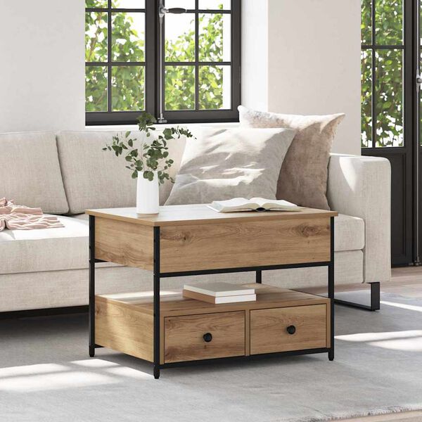 vidaXL Kohvilaud sahtliga K&auml;sit&ouml;&ouml;puu 70 x 50 x 54.5 cm Tehispuit