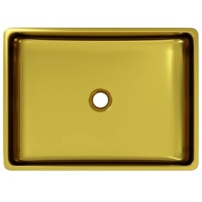 vidaXL valamu 40 x 30 x 12 cm, keraamiline, kuldne