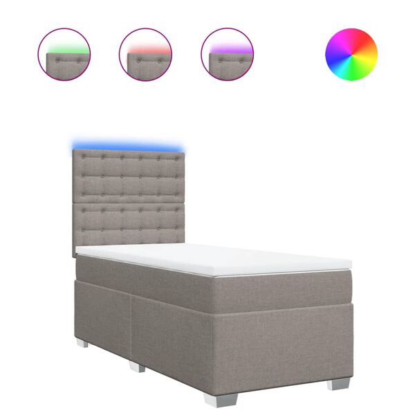 vidaXL kontinentaalvoodi madratsiga, pruunikashall, 80x200 cm, kangas