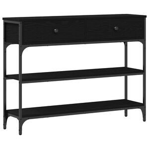vidaXL Konsoollaud sahtliga Must tamm 100 x 25 x 75 cm Tehispuit