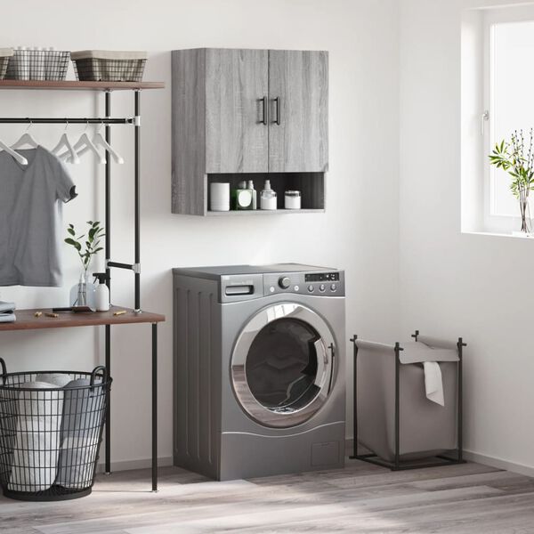 vidaXL seinakapp, hall Sonoma tamm, 60 x 31 x 70 cm, tehispuit