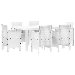 vidaXL Aia s&ouml;&ouml;gilaudade komplekt 7 pcs Valge Polt rattan