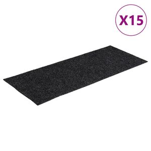 vidaXL isekleepuvad trepimatid, 15 tk, 60 x 25 cm, tumehall, ristk&uuml;likukujulised