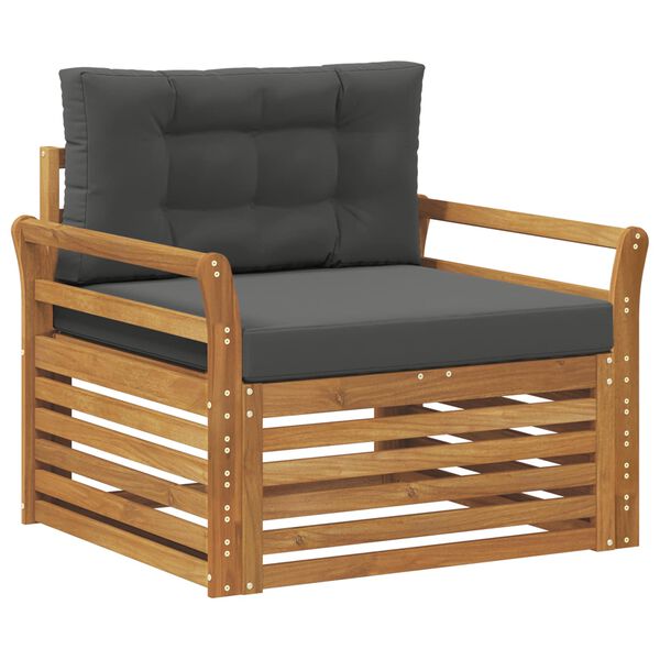 vidaXL V&auml;li diivanikomplekt Tugev akaatsiapuit ja pol&uuml;ester Neutraalne