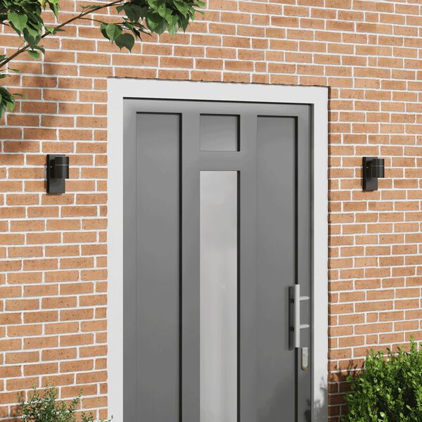 vidaXL Välisseina Lambid 2 pcs Must 6.5 x 10.5 x 16 cm