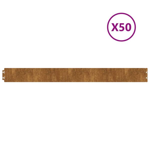 vidaXL murupiirded 50 tk, 10x103 cm, painduv Corten teras