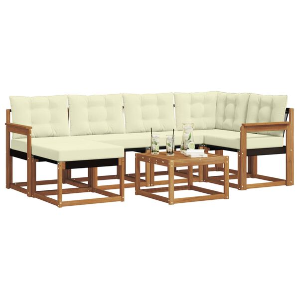 vidaXL V&auml;li diivanikomplekt padjaga 7 pcs Looduslik ja kreem
