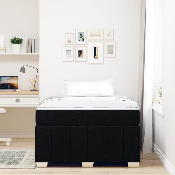 vidaXL Voodi raam madratsiga Must 120 x 200 cm kangas