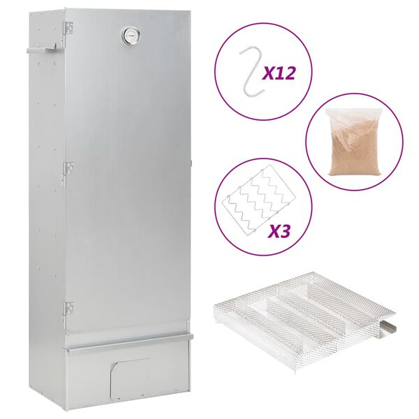 vidaXL BBQ suitsuahi koos k&uuml;lmsuitsu generaatoriga, tsingitud teras