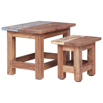 vidaXL üksteise alla mahtuvad lauad, 2 tk, taaskasutatud puit